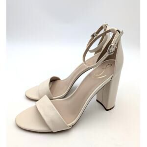 Sam Edelman Yaro Block Heel Ankle Strap Sandals Women's Beige Size US11M EU41